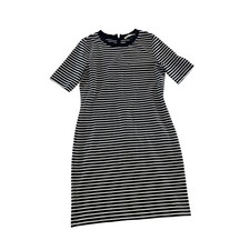 Michael Michael Kors Black White Striped Short Sleeve Sheath Dress Medium