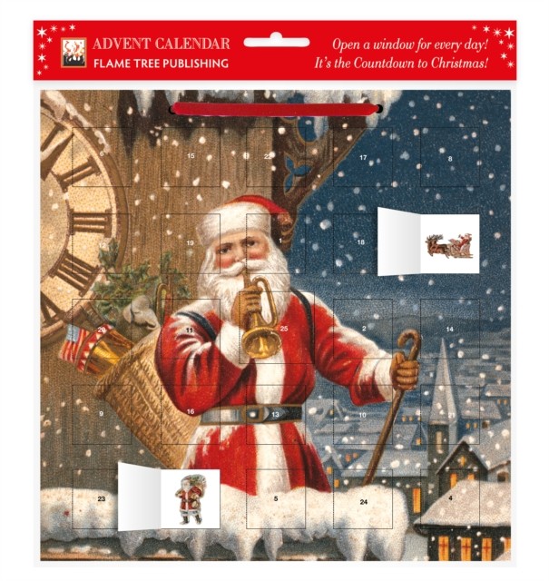 Snowy Santa Claus advent calendar (with stickers) (Calendar)