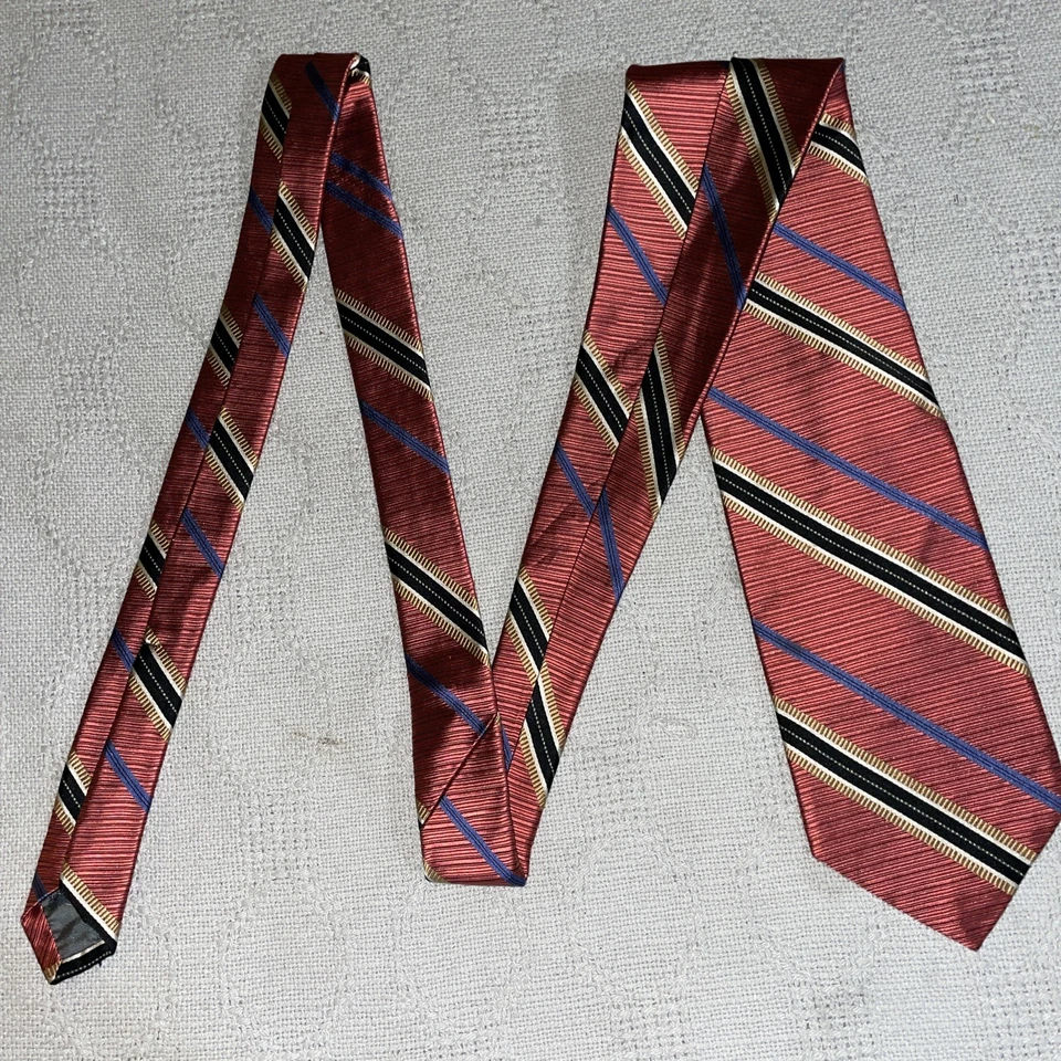 Corbata de vestir Robert Talbott para hombre talla 60” 3,75” rosa Repp seda negocios formal Foto 3 de 4