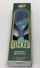Wicked Wet Brush Wickedly Elphaba Detangler Hair Brush Bow Clip NEW