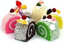 6pcs Realistic Artificial Simulation Cake Dessert Mixed Fake Cake Food Model Hom