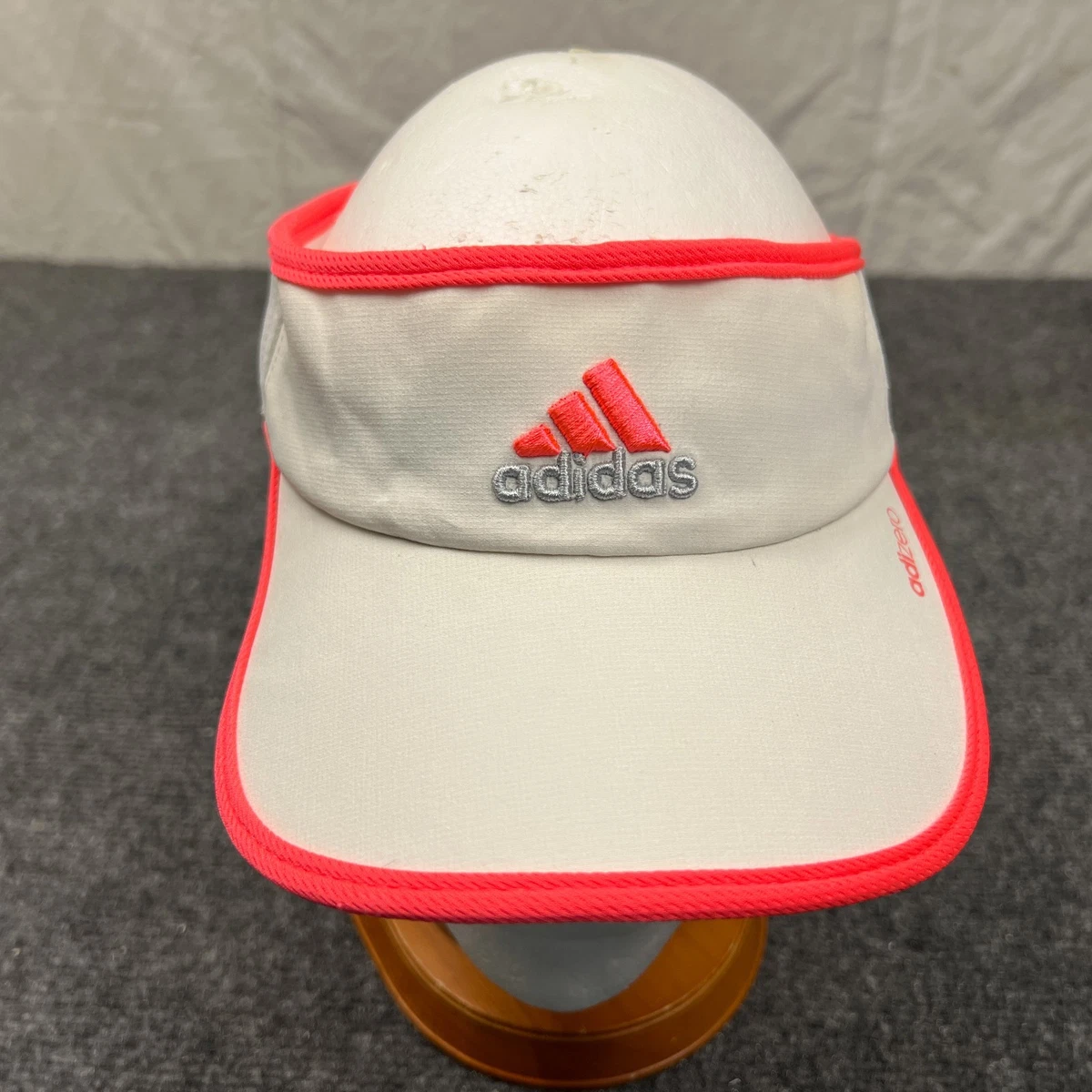 Adidas Pink Three Stripe Logo Runners Visor Womens White  display picture 2