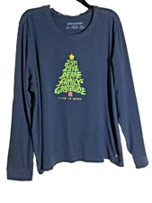 Life Is Good Women 3X “Joy Love Peace” Top Tee Crusher Christmas Tree Long Slv.