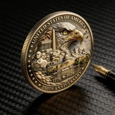 USA 250th Anniversary Coin 1776-2026 Independence Day 3D Eagle Commemorative