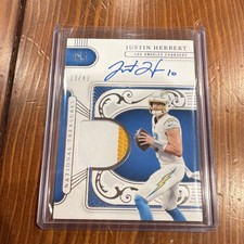 Panini 2025 National Treasures /49 Justin Herbert Patch Auto Chargers