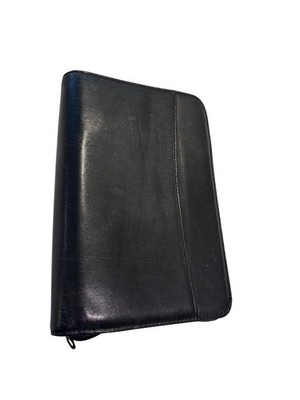 Genuine Leather Planner Wallet Mundex Black Organizer Zip Around 6 Ring Binder