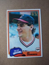 1981 Topps baseball Joe Charboneau Rookie card #13 NM. rookie card picture