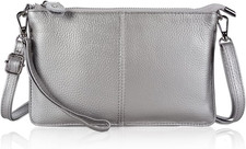 Genuine Leather Wristlet Clutch Wallet Purses Small Crossbody Bags for Women wit
