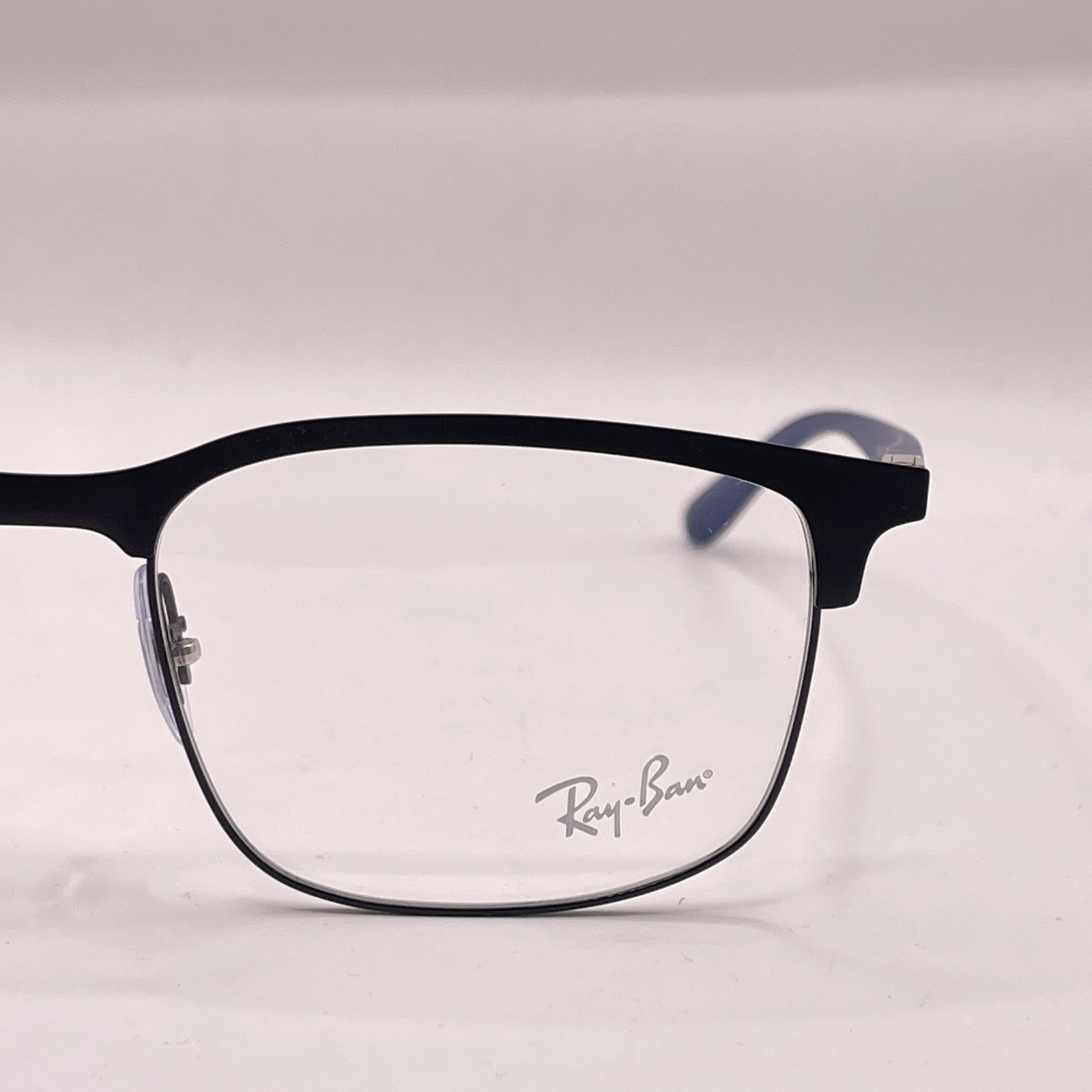 Ray Ban Mens Square Semi Rim Browline Eyeglasses RB6518 Black/Blue