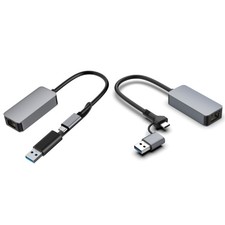 Fast Speed 2500M Ethernet Adapter USB To RJ45 Converter Stable Connection LEDs