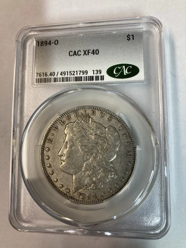 Rare Tough Date 1894 O Morgan SILVER Dollar $1 CAC XF40 Extra Fine