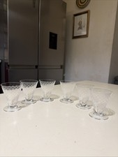 6 anciens rares verres en cristal de sèvres  hauteur 8  cm signés