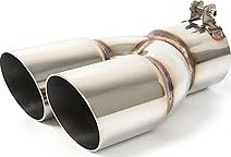 2.5 Inlet Dual Exhaust Tip 3 Outlet Stainless Steel Polished Weld On Truck