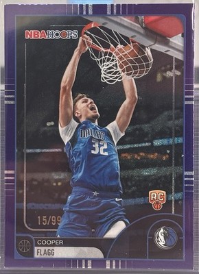 2025-26 Topps NBA HOOPS Cooper Flagg Purple Foil /99 RC #35 Dallas Mavericks