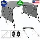 Robust 4 Bow Bimini Top for Boats - Marine Grade PU-Coated Canvas W 73"-78"