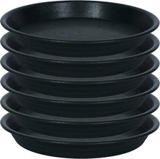 Plant Saucer Pot Tray 4 6 8 10 12 14 16 18 inch, 6 Packs 6 - 6 Pack, Black 