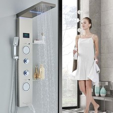LED Colonna Pannello Doccia idromassaggio Acciaio Inox Miscelatore Set Doccetta