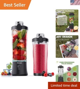 Portable Blender, Shakes and Smoothies Waterproof 20 oz BPA Free Blender Cup ...