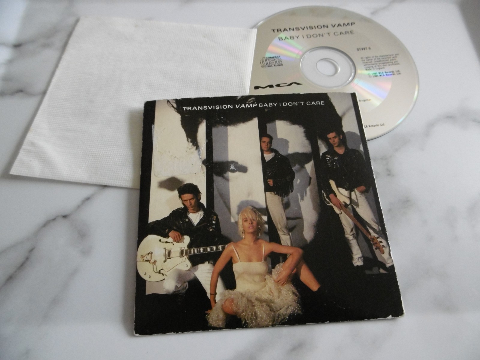 TRANSVISION VAMP BABY I DON'T CARE CD 4 TRK SINGLE CARD SLEEVE 1989 MCA DTVVT 6