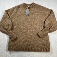 NWT H M Oversized Mohair-blend Sweater Beige Size 10