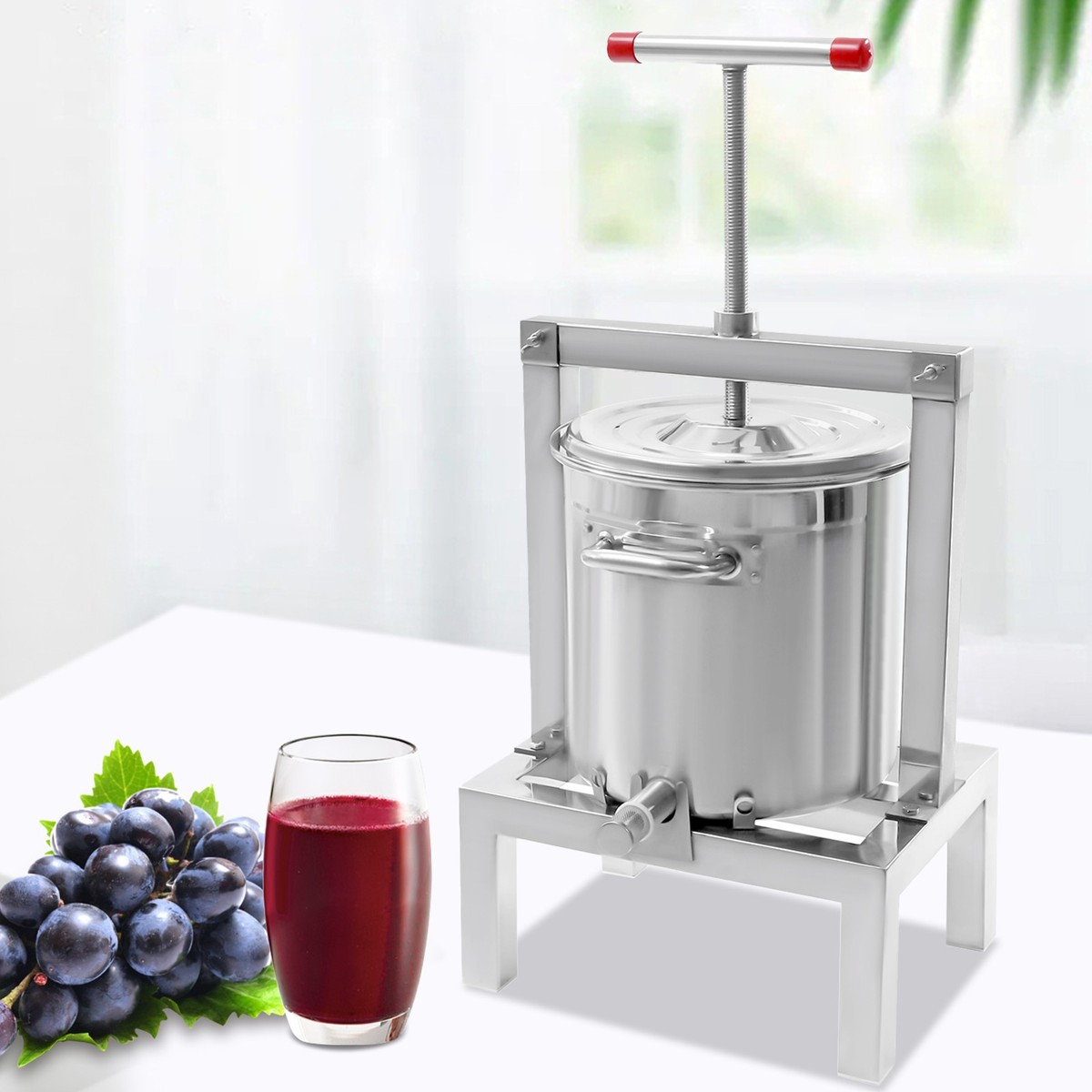 Fruit Wine Press 10L Manual Juice Maker Grape Apple Cider Crusher