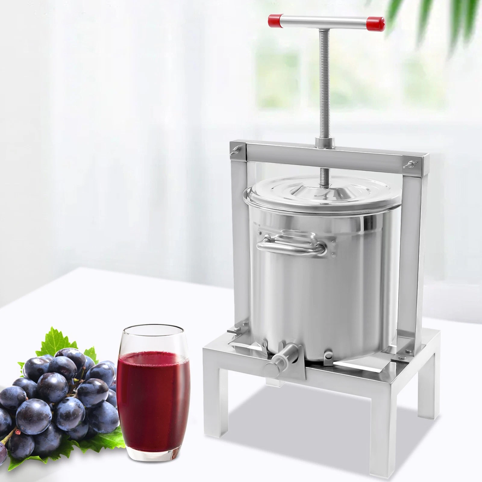 Fruit Wine Cider Hand Press Grapes Juice Maker Juicer Stainless Steel