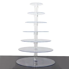 Clear 26" Round 7 Tier Acrylic Cupcake Dessert Display Stand Set Party Home
