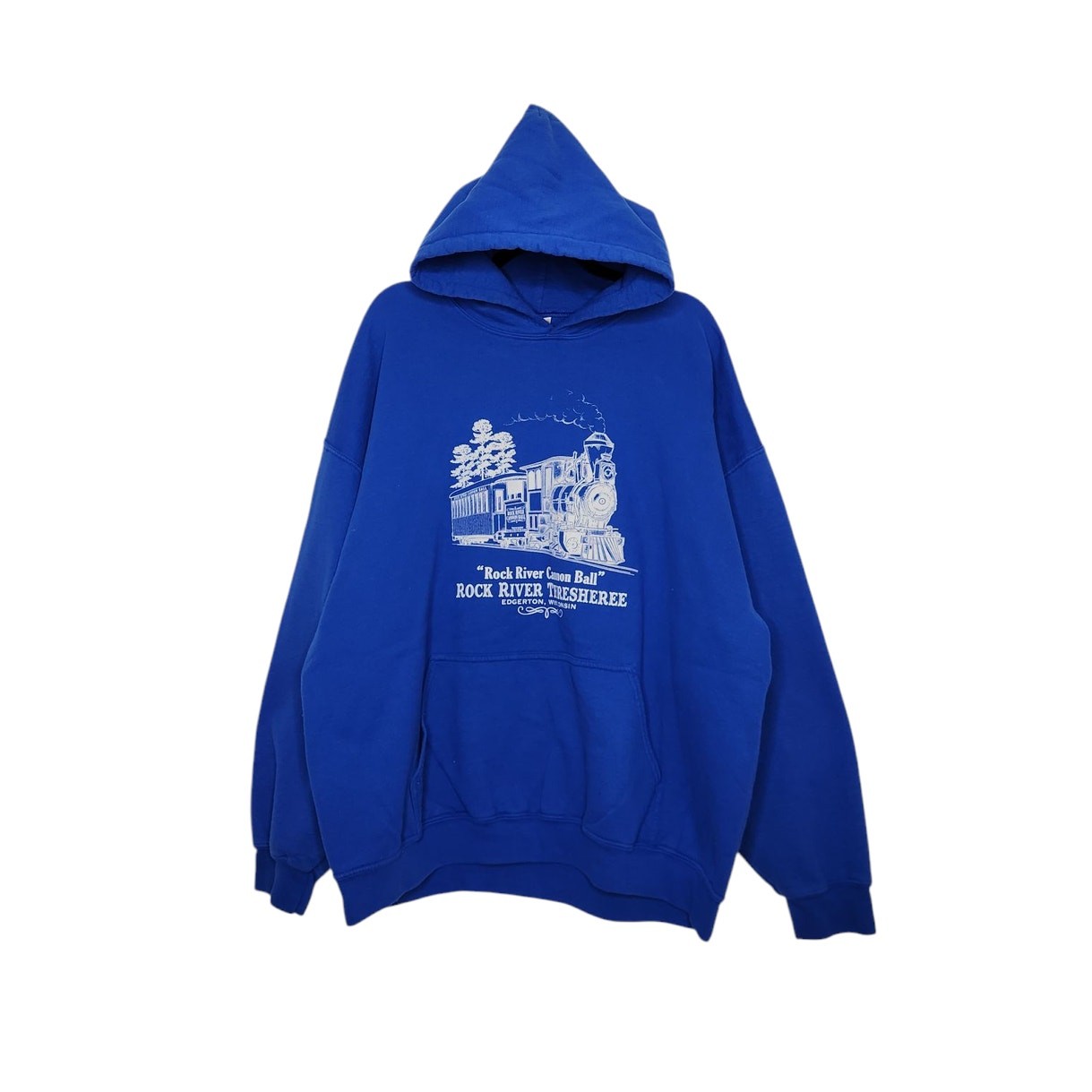 Vintage y2k Train Rock River Cannonball Thresheree Hoodie Sweatshirt 2xl