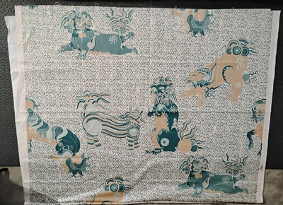 Vintage Tai-Ping Fabric 56'' x 88'', 1975, Hand Screen Print, Carleton V Creations