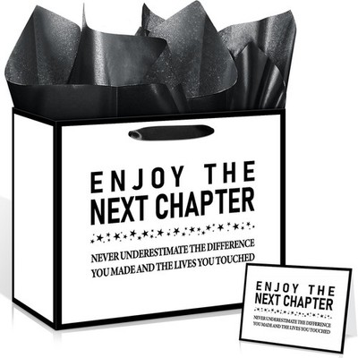 1PC Retirement Gift Paper Bag for Women Men Enjoy the Next Chapter Retirement...