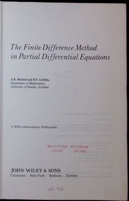 The finite difference method in partial differential equations A.R. Mitchell and