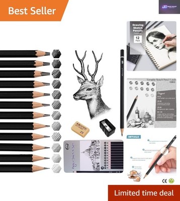 Umweltfreundliches 12-teiliges Zeichenstifte-Set mit Anspitzer - perfekt für alle Altersgruppen