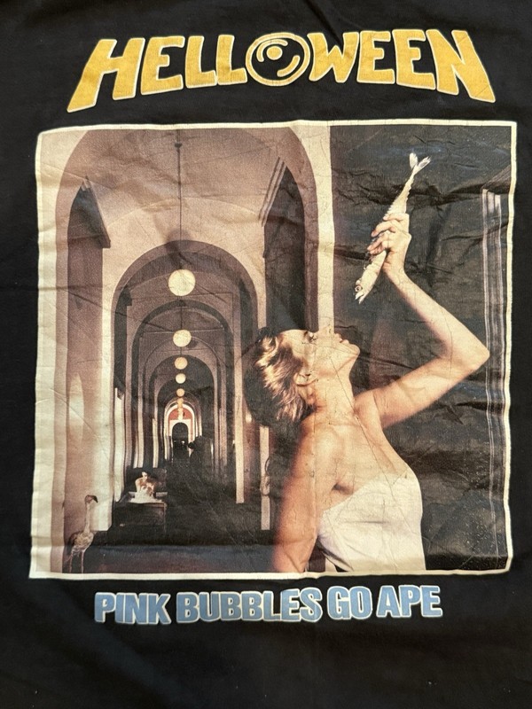 HELLOWEEN Vintage Pink Bubbles Go Ape Tshirt 1991 Rare German Metal Gamma Ray
