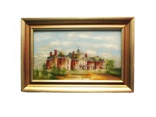 Vintage University of Illinois IL Framed Art Reverse Painted Wall Hanging