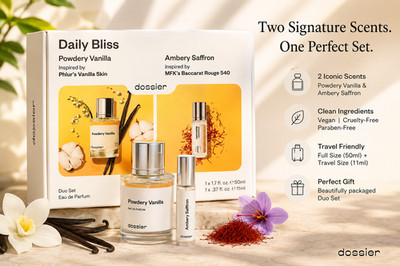 Dossier Daily Bliss Duo Set Powdery Vanilla & Ambery Saffron Perfume Gift Set