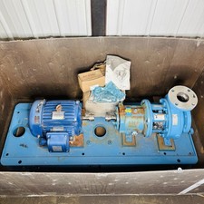 Goulds 3196 MTi 3x4-8 End Suction Centrifugal Pump 400 GPM w/ Motor & Base – New