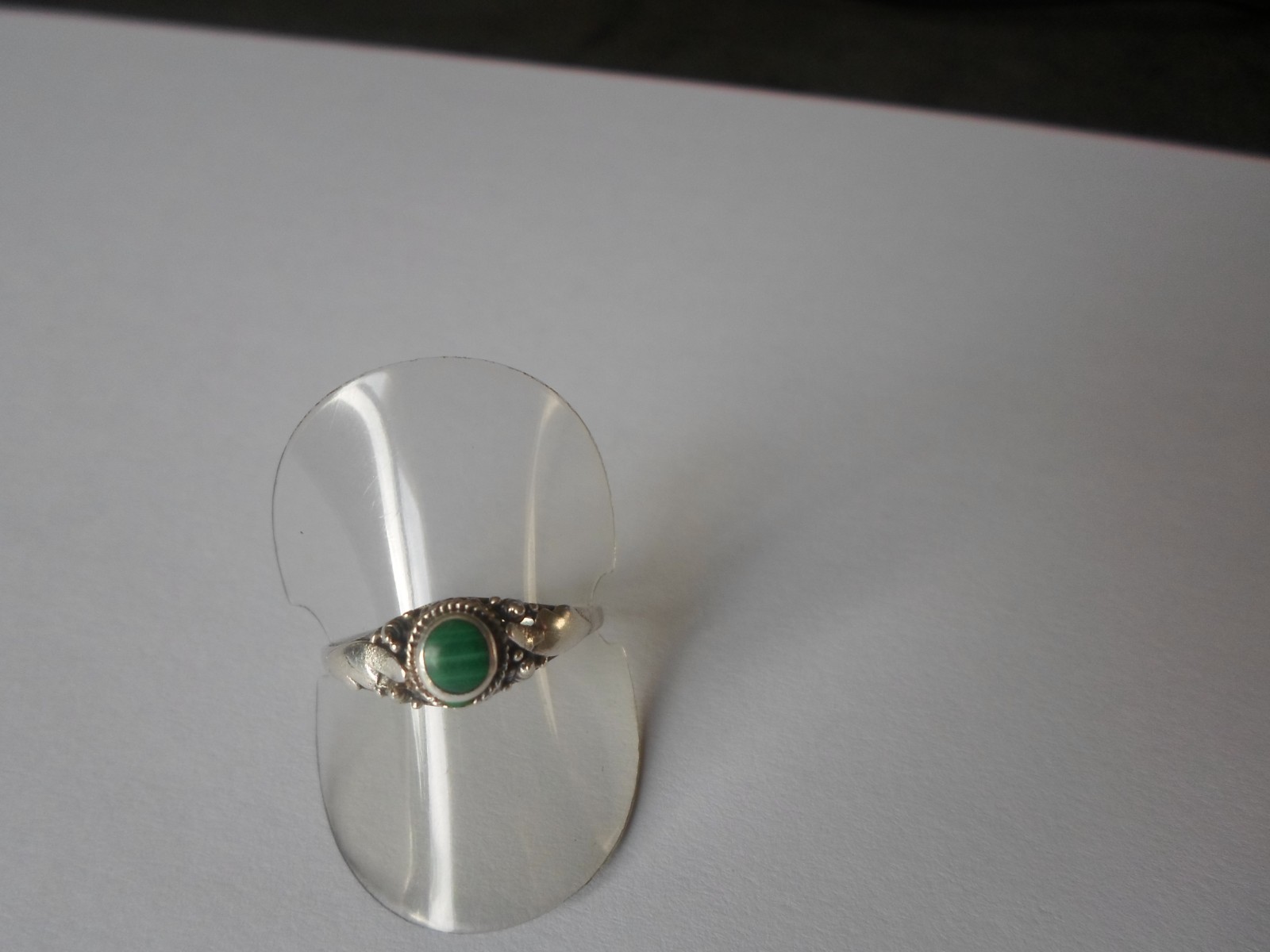 solid silver ring, malachite cabochon, size 59 - image 9