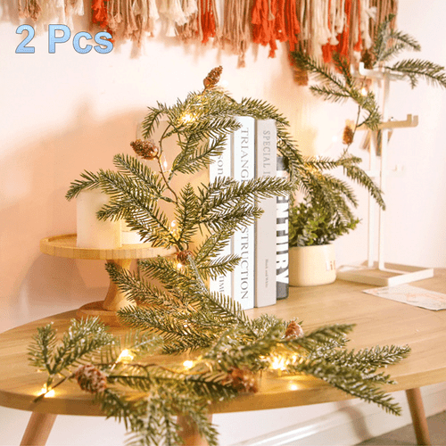 LED Weihnachtsgirlande mit Beleuchtung Tannenzapfen Tannennadelkranz Weihnachtsdeko - Bild 17 von 17