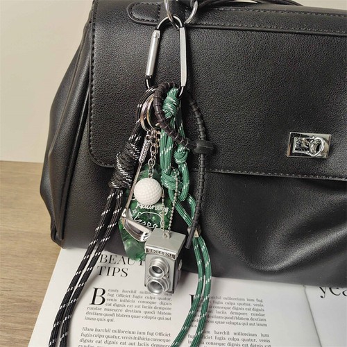 1 pièce INS Woven Corde Keychain Sac pendentif Camera Sports Golf tendance Car Keyring -w