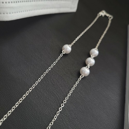Silver Pearl Face Mask Eyeglass Chain Lanyard Necklace Strap Holder US seller - Picture 3 of 5