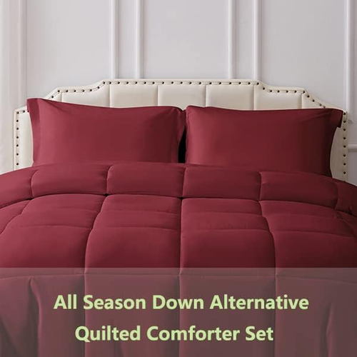 California King Comforter Set 3 Pieces - Goose down Alternative with 2 Pillow Sh - Picture 2 of 14
