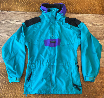 Vintage Columbia Green Anorak ジャケット Columbia Jacket Large Green anorak Pullover nylon VTG 90s