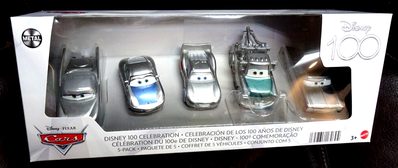 2023 Disney 100 Celebration Pixar Special Edition Chrome Set 5 Diecast Cars MIB