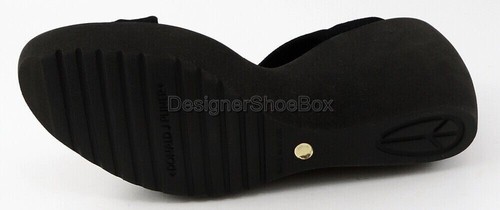 $250 DONALD J PLINER PLS 60 Black Metallic Designer Sandals Wedges Slides 9 - Picture 3 of 4