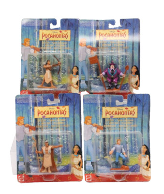 4x Walt Disney Pocahontas Spielzeug Mini Action Figuren 8cm Mattel 1994 NEU OVP