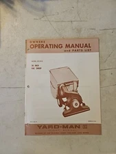 Vintage Yard Man Operating Manual & Parts List.  8210-0 Vac Sweep
