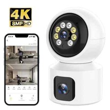 6MP WiFi Dual Screen Baby Monitor Camera Color Night Vision Video Surveillance