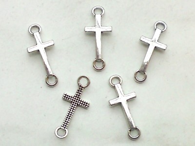 10x Verbinder Kreuz 20x8mm Anhänger Schmuckverbinder Armband Kette Deko Basteln