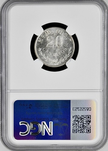 1903MO M MEXICO 20 CENTAVOS NGC MS62 BRIGHT WHITE - Picture 2 of 2