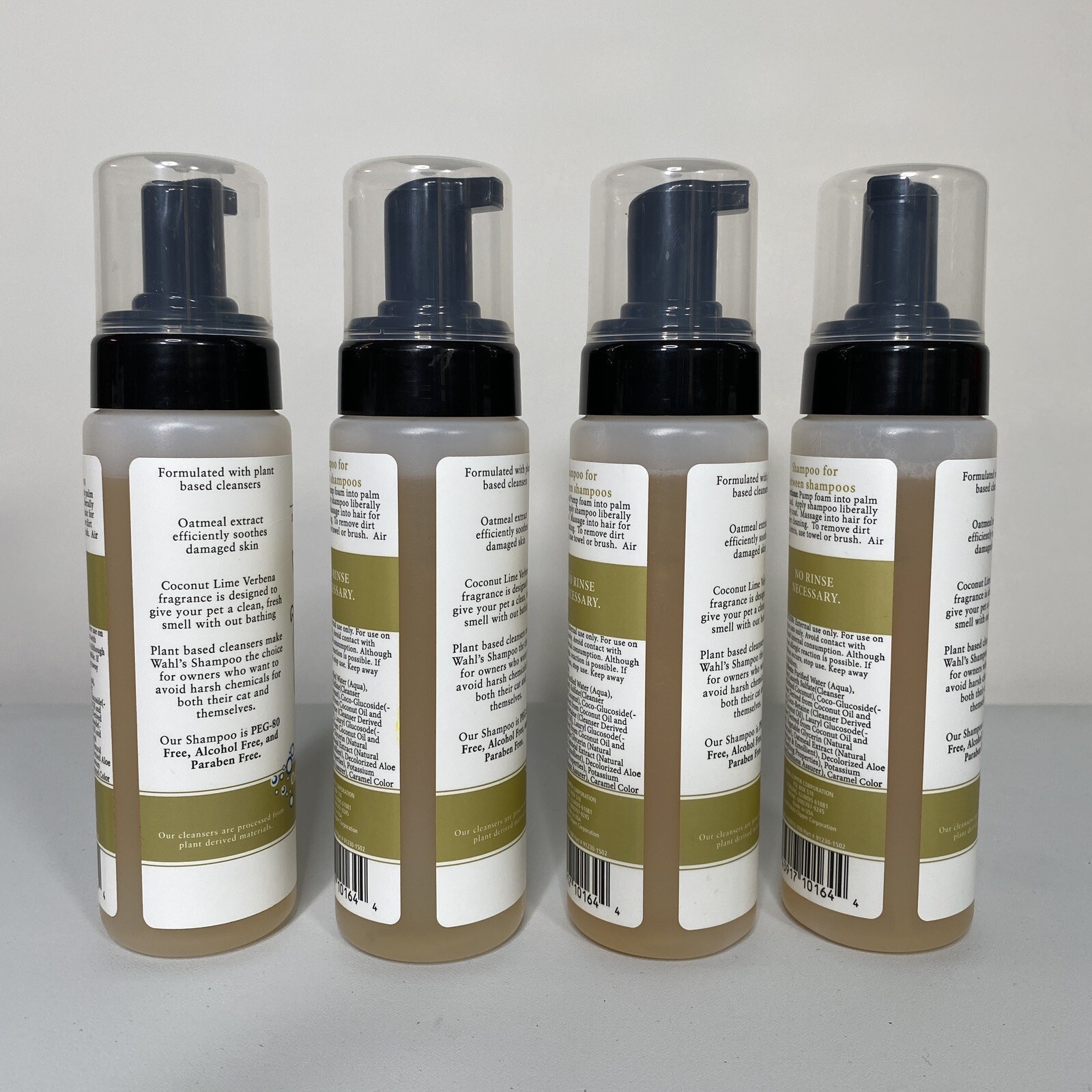 Wahl Waterless No Rinse Shampoo Dogs Cats Pets Set Of 4 Oatmeal Formula